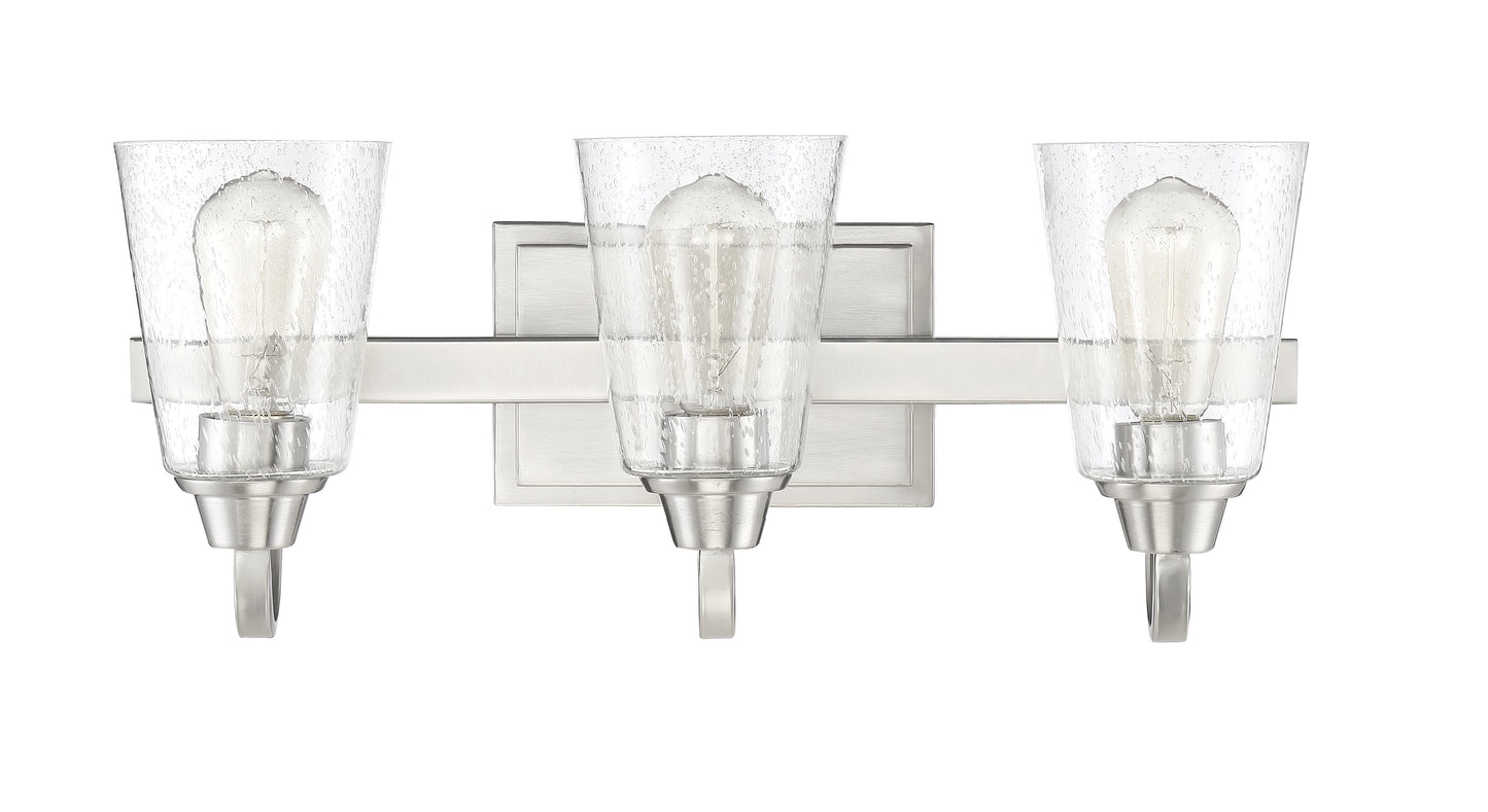 41903-BNK-CS - Grace 3 Light 21" Wide Vanity Light - Brushed Nickel