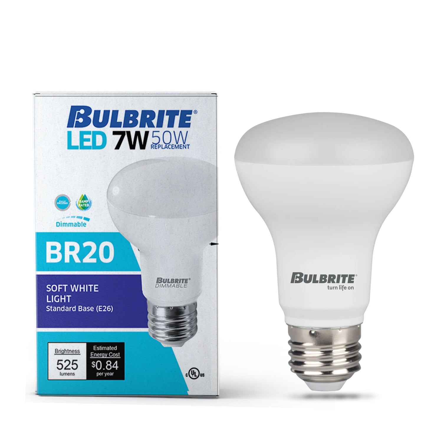 772855 - Dimmable Frost BR20 LED Light Bulb - 7 Watt - 3000K - 4 Pack