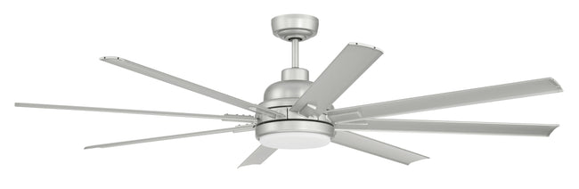 RSH65PN8 - Rush 65 65" 8 Blade Indoor Outdoor Ceiling Fan with Light Kit - Painted Nickel