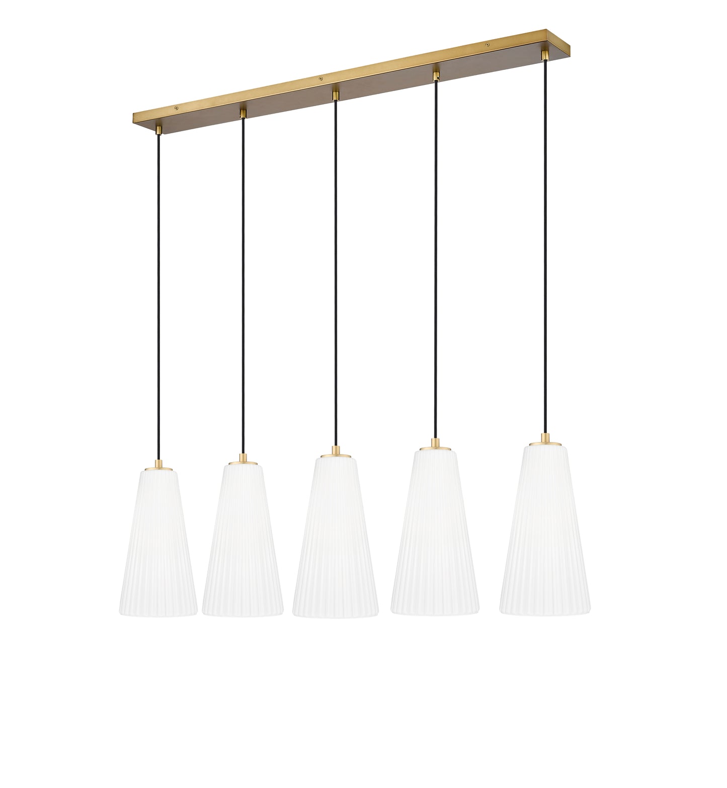 3043P7-5L-MGLD - Farrell 5 Light Linear 42" Chandelier - Modern Gold