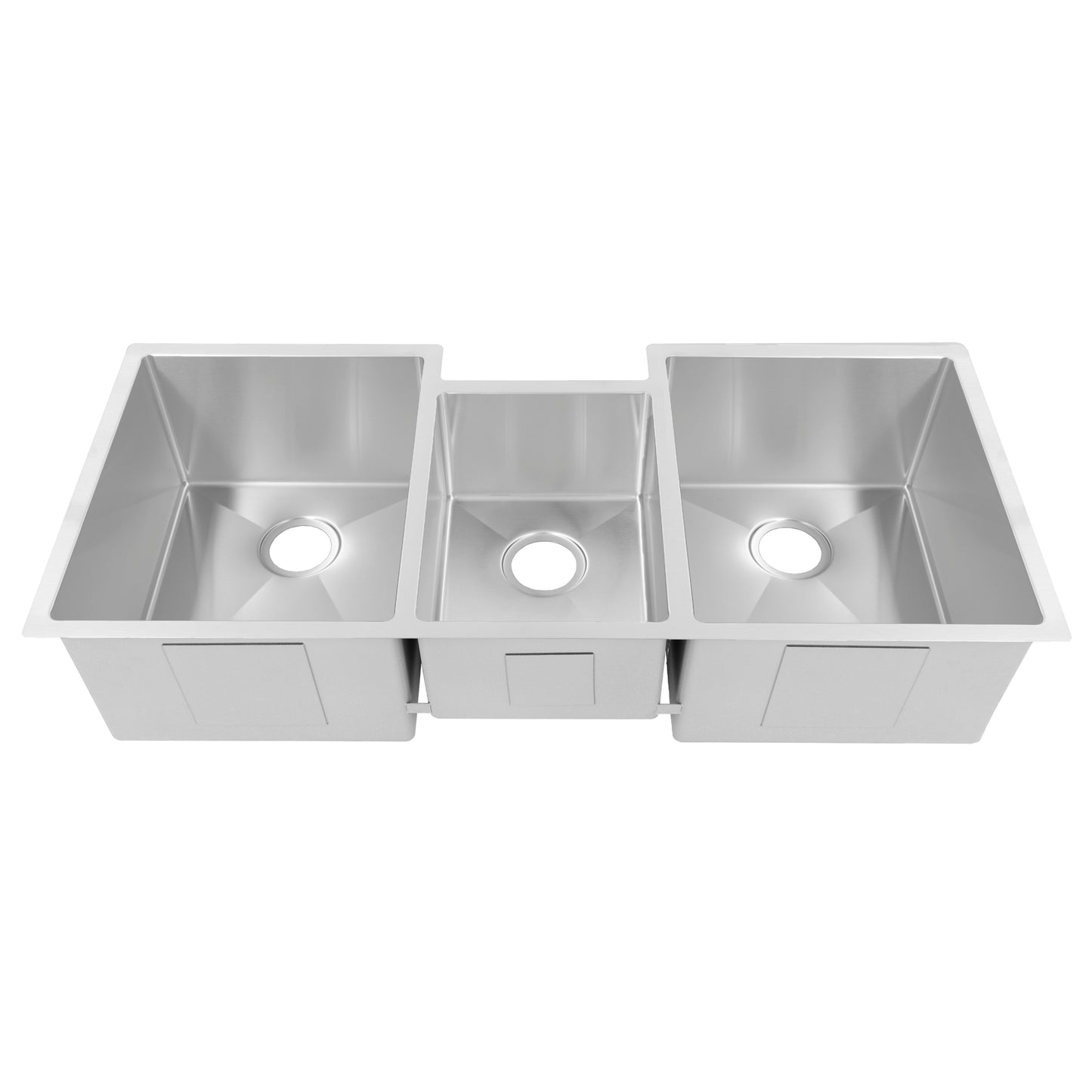 SLT-45 - 45" Breckenridge Undermount Triple Bowl Stainless Steel Kitchen Sink with Bottom Grid and Accessories