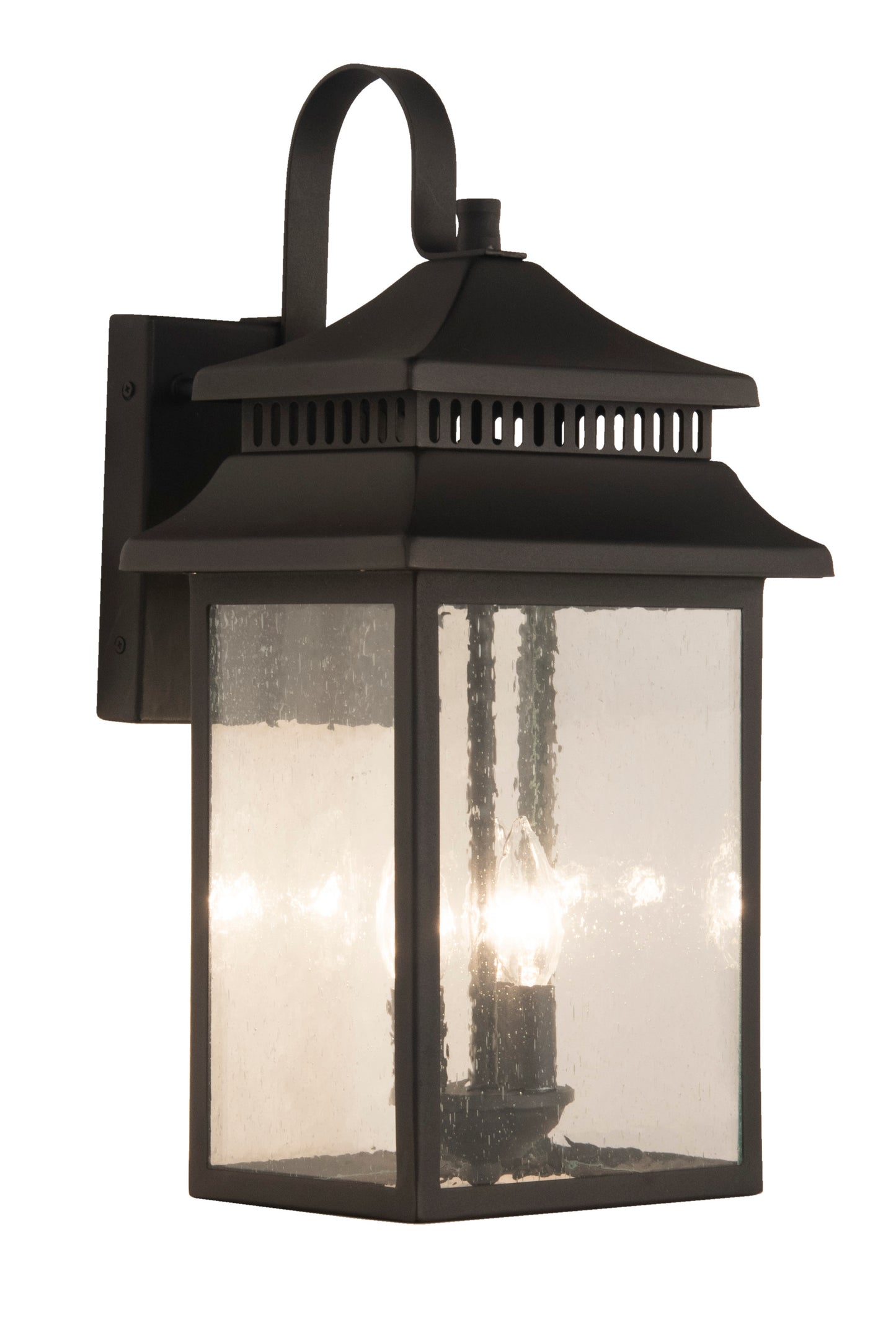 ZA3124-TB - Crossbend 3 Light 20" High Outdoor Wall Lantern - Textured Black
