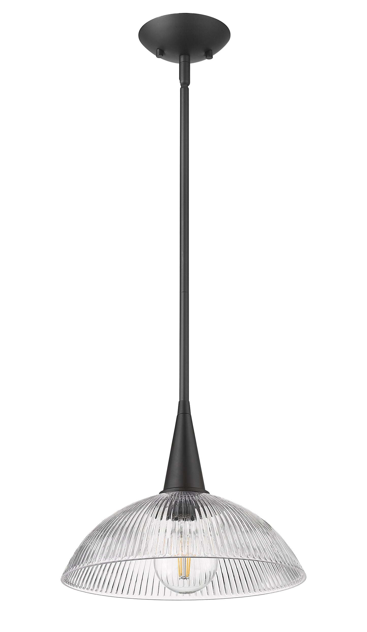 3051P12-MB - Lunelle 1 Light 12" Pendant - Matte Black