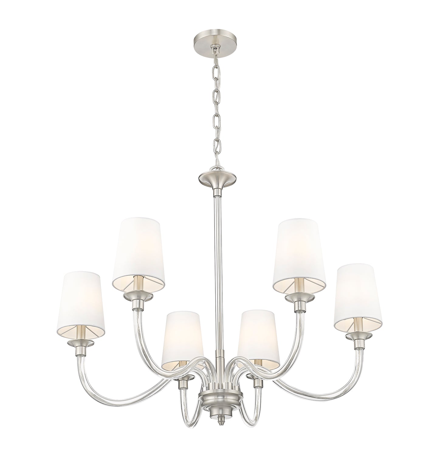 1950-6BN - Katerina 6 Light 32" Chandelier - Brushed Nickel