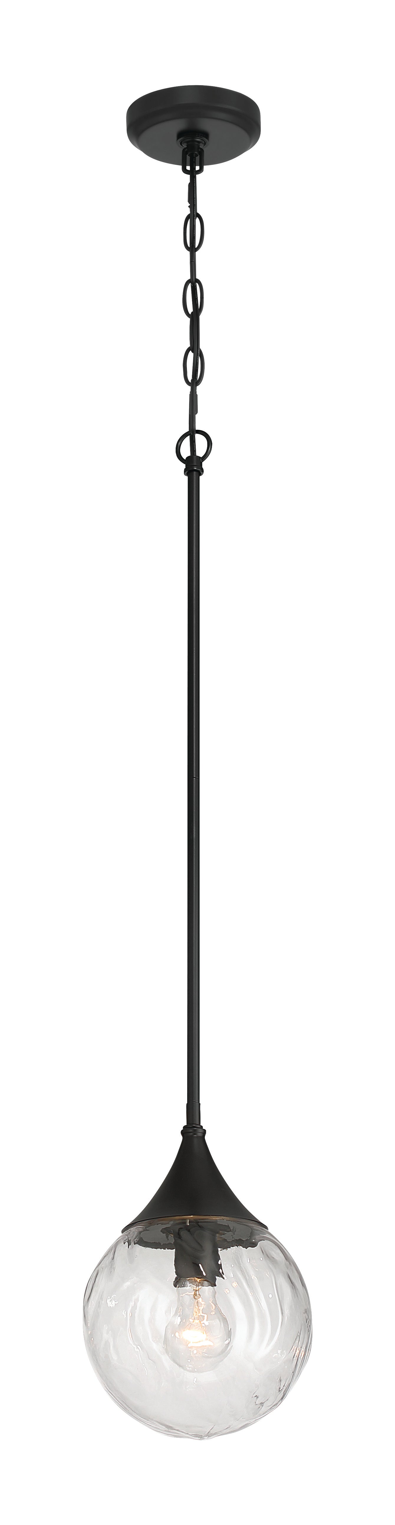 61291-FB - Reflection 1 Light 8" Wide Mini Pendant - Flat Black