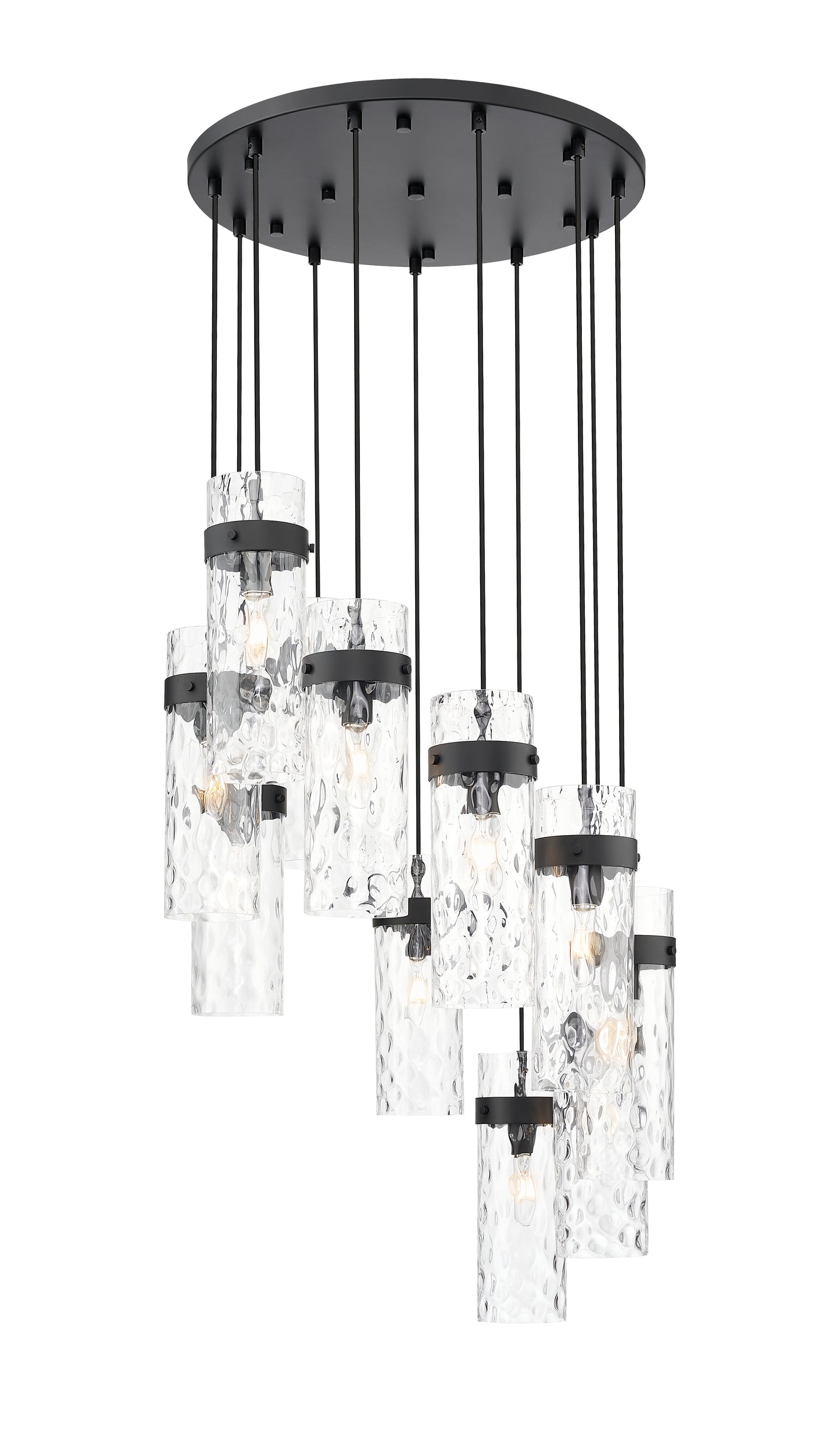7002P5-11R-MB - Fontaine 11 Light 26" Chandelier - Matte Black