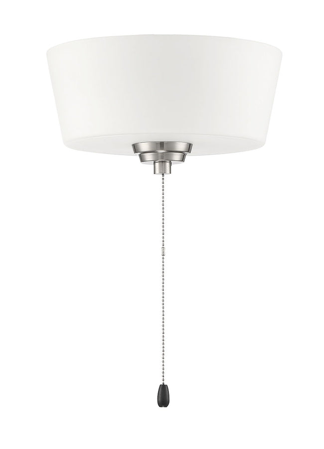 LK2802-BNK-WG-LED - 2 Light Energy Star Bowl Fan Light Kit in Brushed Polished Nickel w White Glass