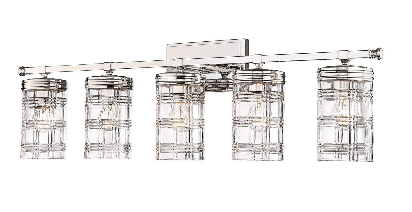 344-5V-PN - Archer 5 Light 38" Vanity - Polished Nickel