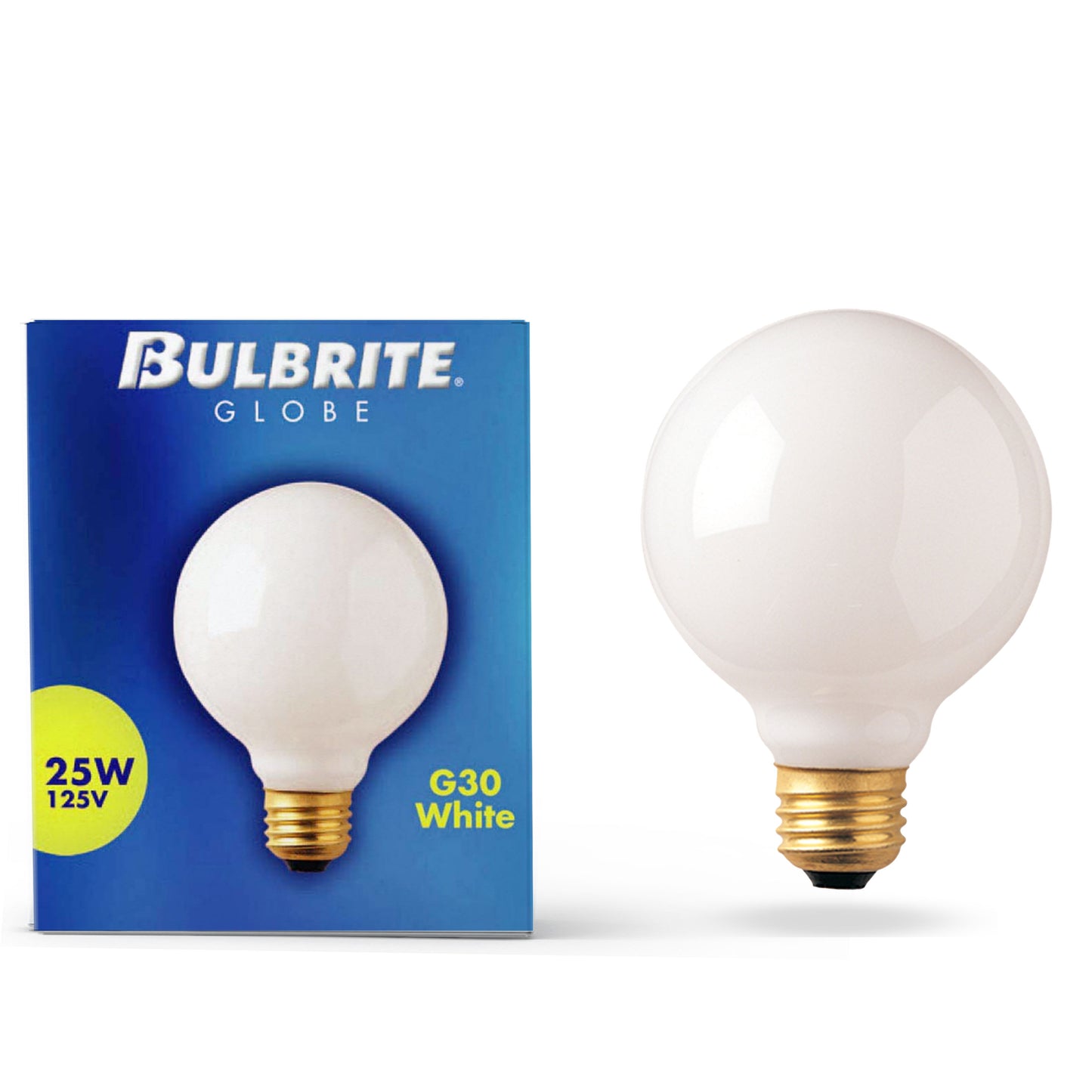 340025 - Dimmable White G30 Incandescent Light Bulb - 25 Watt - 2700K - 12 Pack