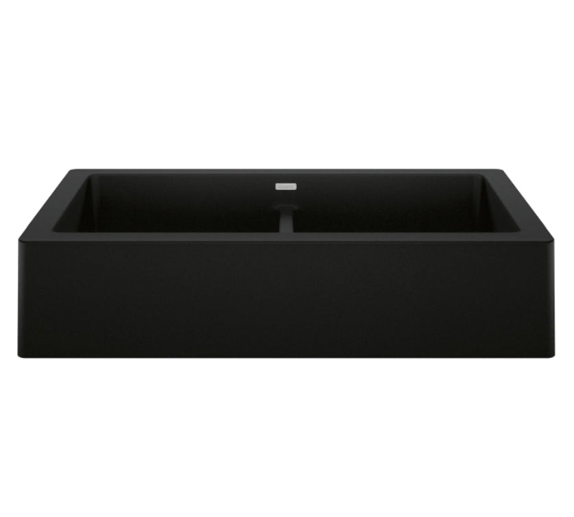 526554 - 33" Vintera Double Bowl Apron-Front Farmhouse Sink - Coal Black