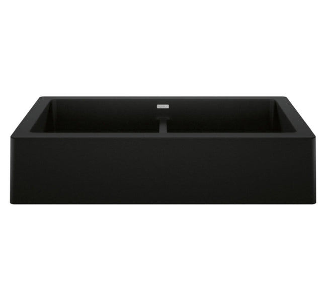 526554 - 33" Vintera Double Bowl Apron-Front Farmhouse Sink - Coal Black