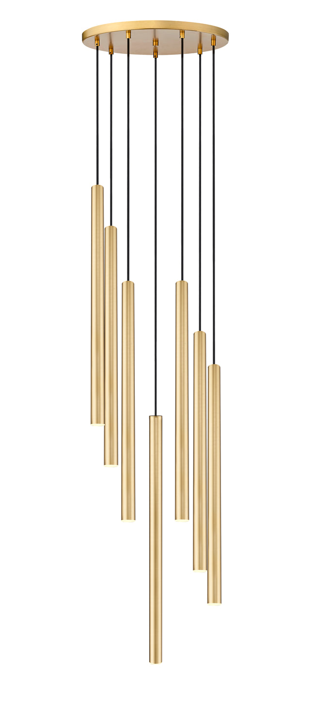 919MP24-7R-MGLD-LED - Forest 7 Light 18" Chandelier - Modern Gold