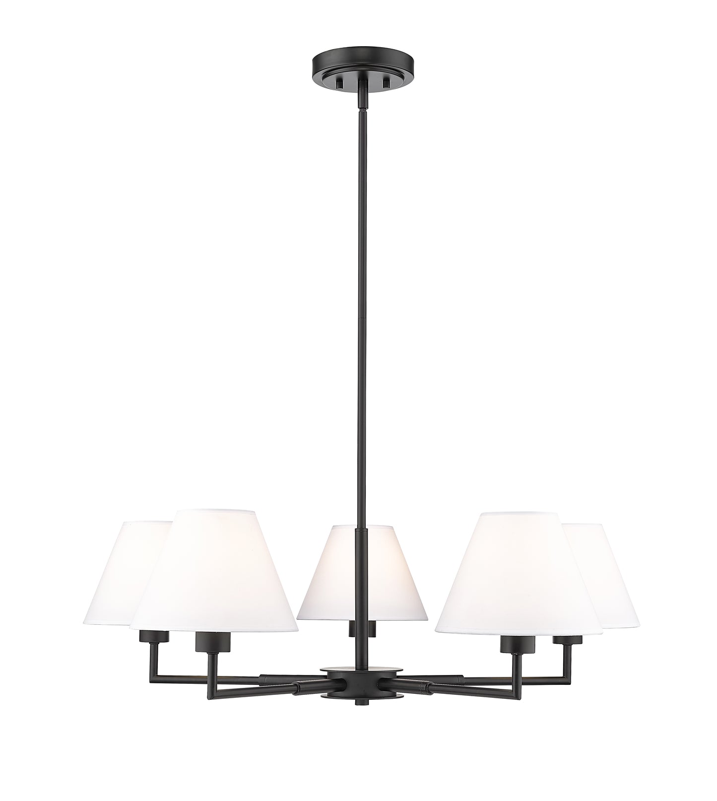 744-34R-MB - Leila 5 Light 34" Chandelier - Matte Black