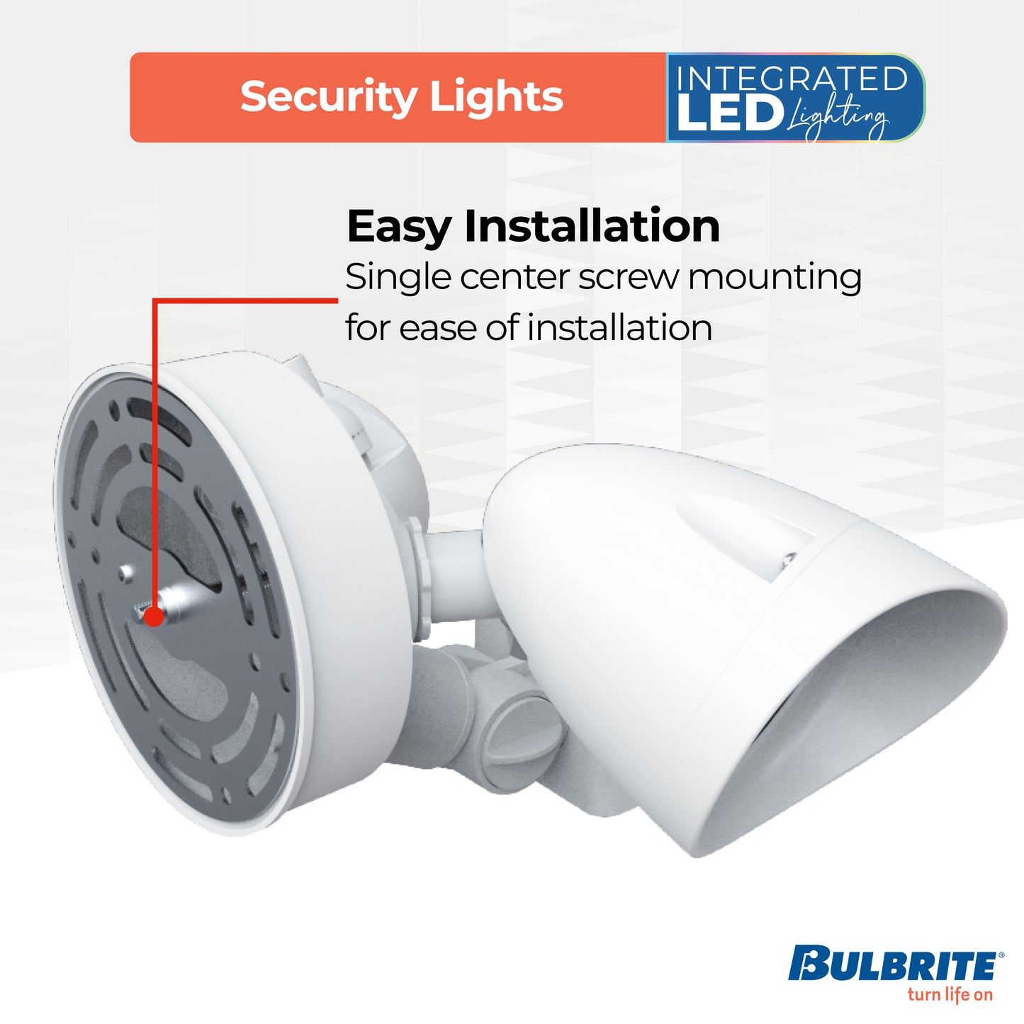 773702 - Motion Sensor / Dusk-To-Dawn Wired Outdoor 2-Head LED Security Flood Light, White Finish
