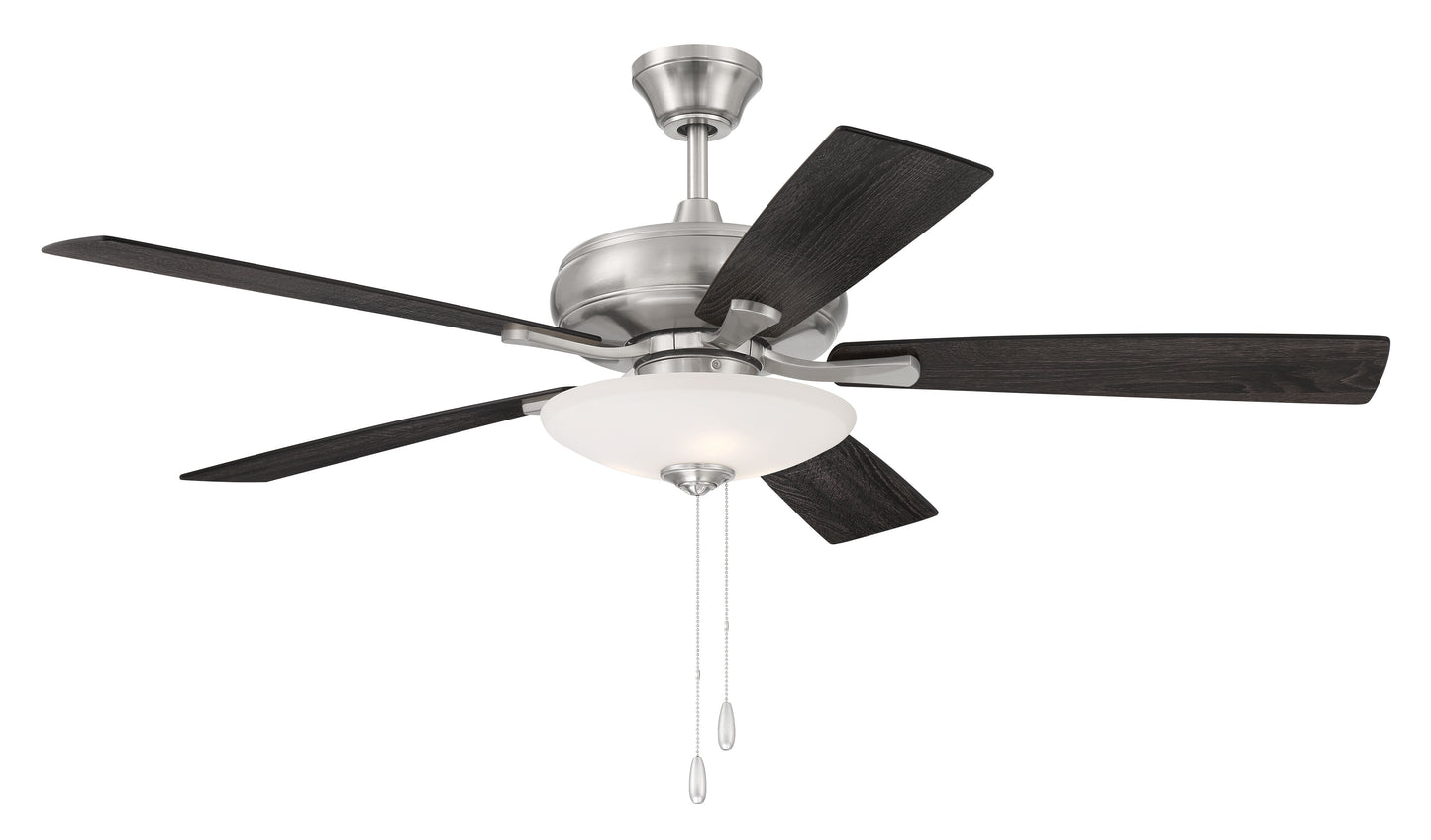 ECF111BNK5-BNGW - Eos 3 Light Bowl 52" 5 Blade Ceiling Fan with Light Kit - Brushed Nickel