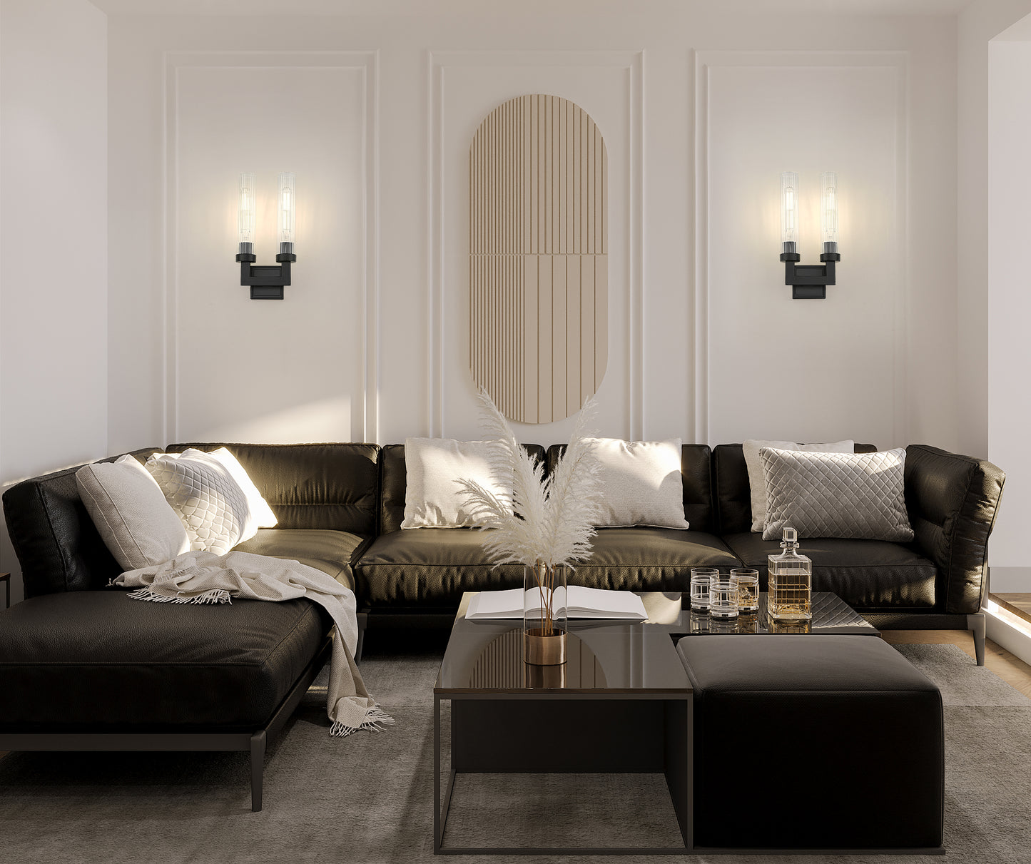 740-2S-MB - Beau 2 Light Wall 17" Sconce - Matte Black