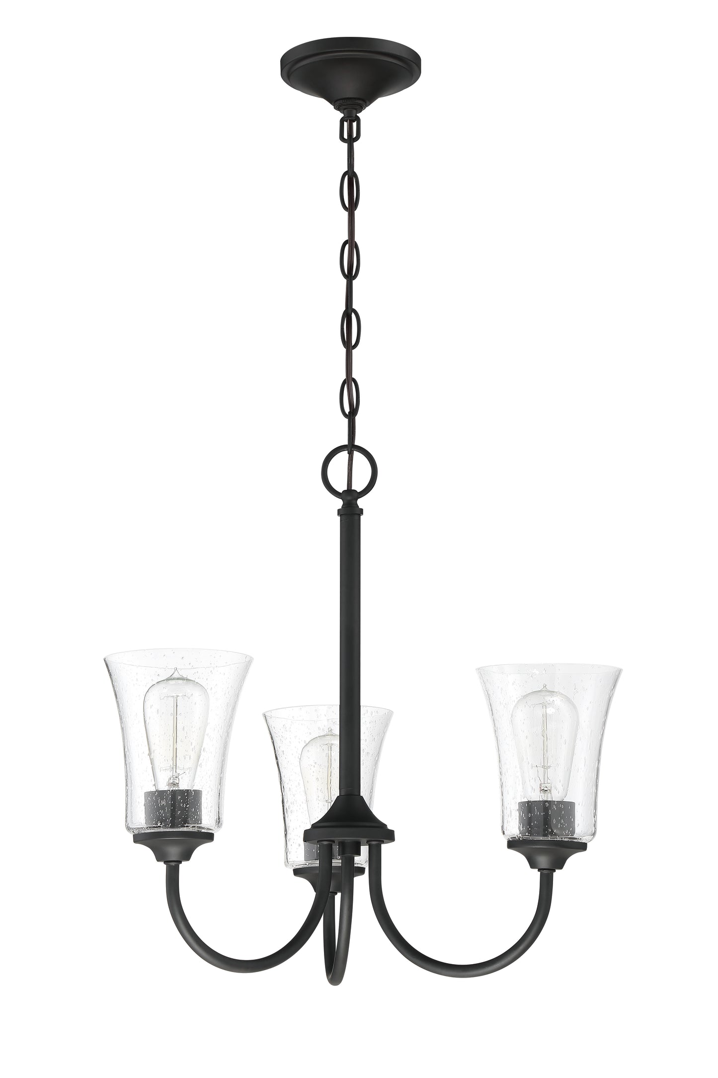50423-FB - Gwyneth 3 Light 20" Wide Chandelier - Flat Black
