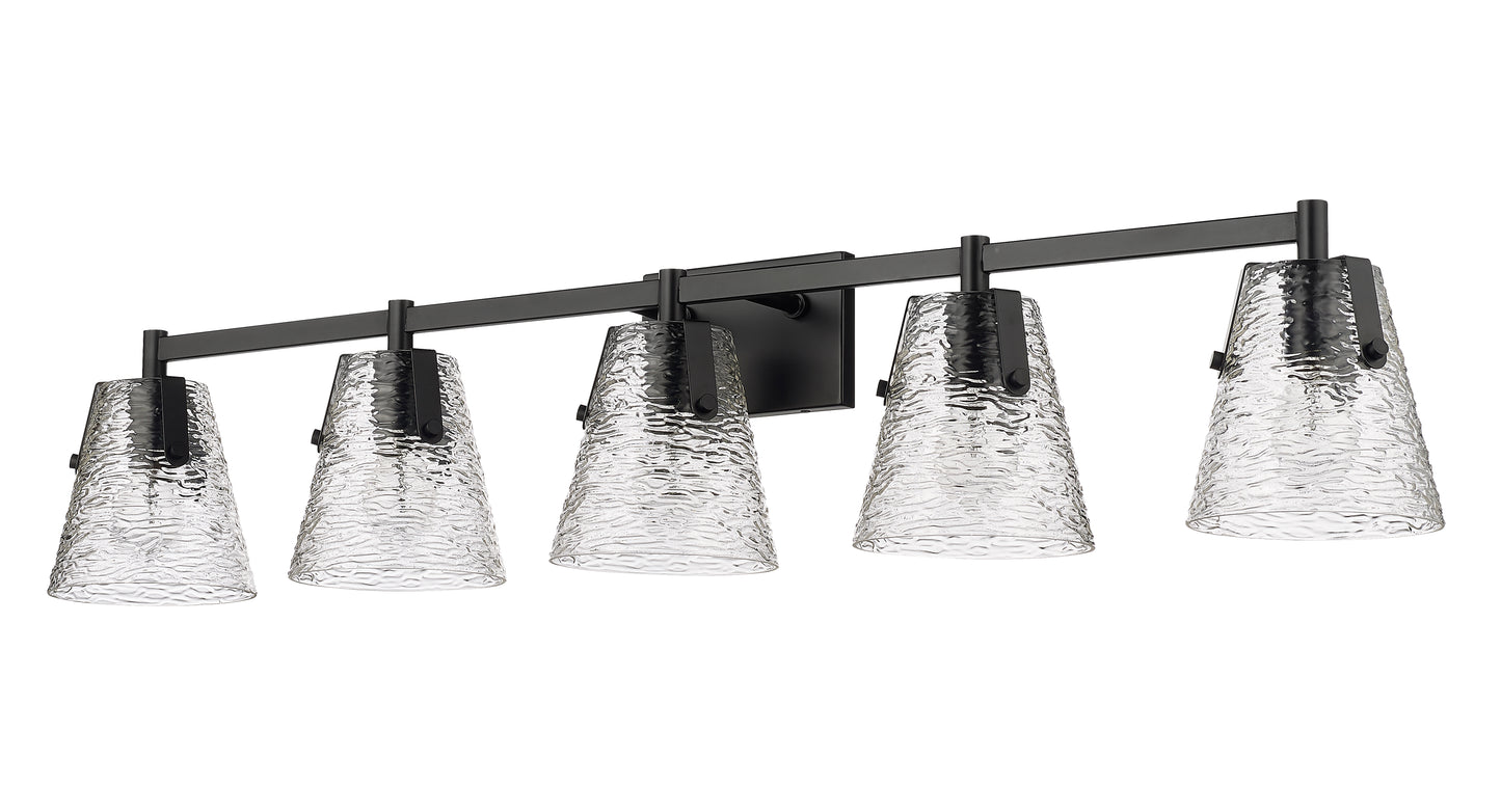 1101-5V-MB - Analia 5 Light 46" Vanity - Matte Black