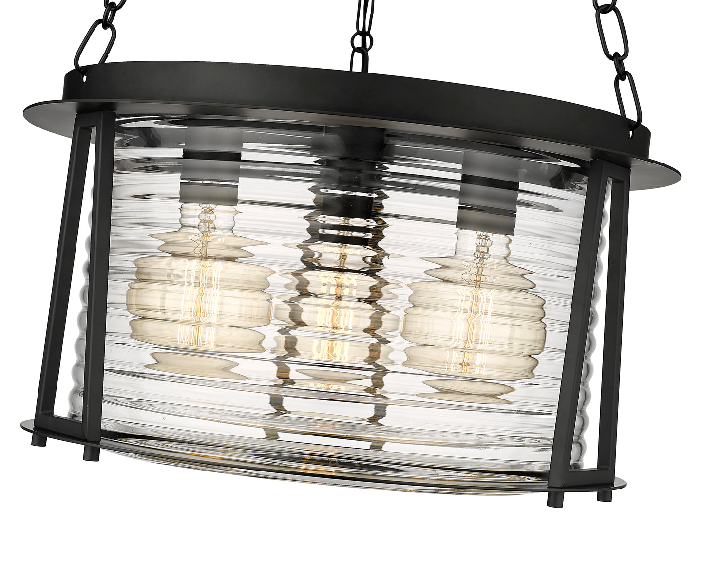 7503P18-MB - Cape Harbor 3 Light 18" Pendant - Matte Black