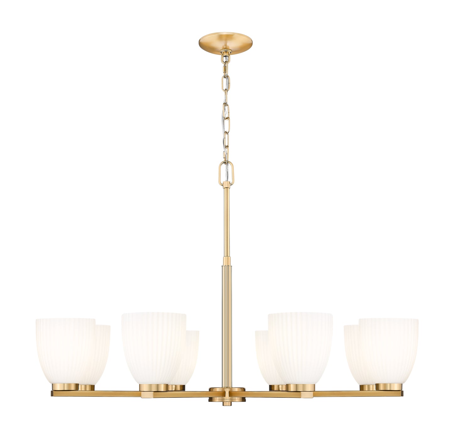 7518-8MGLD - Naya 8 Light 33" Chandelier - Modern Gold
