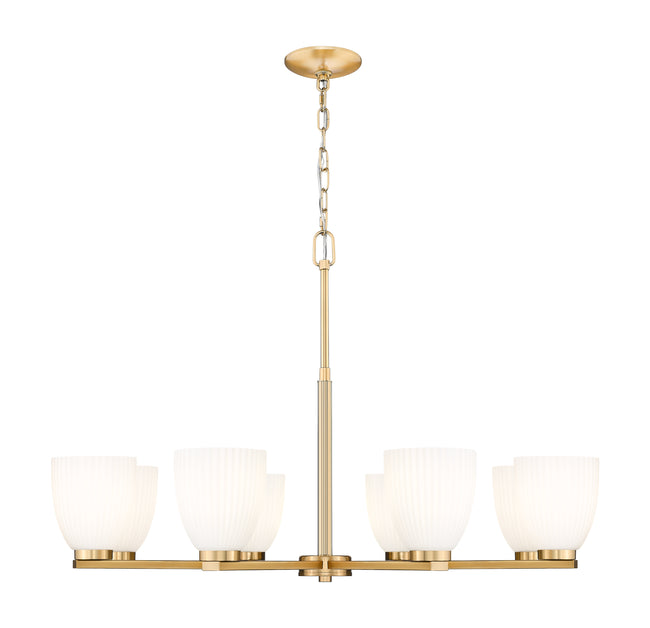 7518-8MGLD - Naya 8 Light 33" Chandelier - Modern Gold