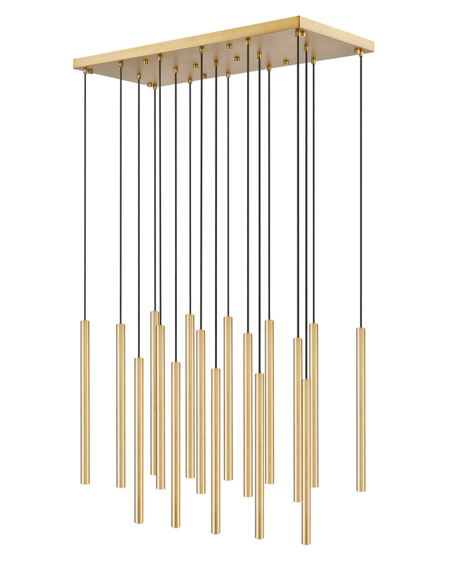 919MP24-17L-MGLD-LED - Forest 17 Light Linear 42" Chandelier - Modern Gold