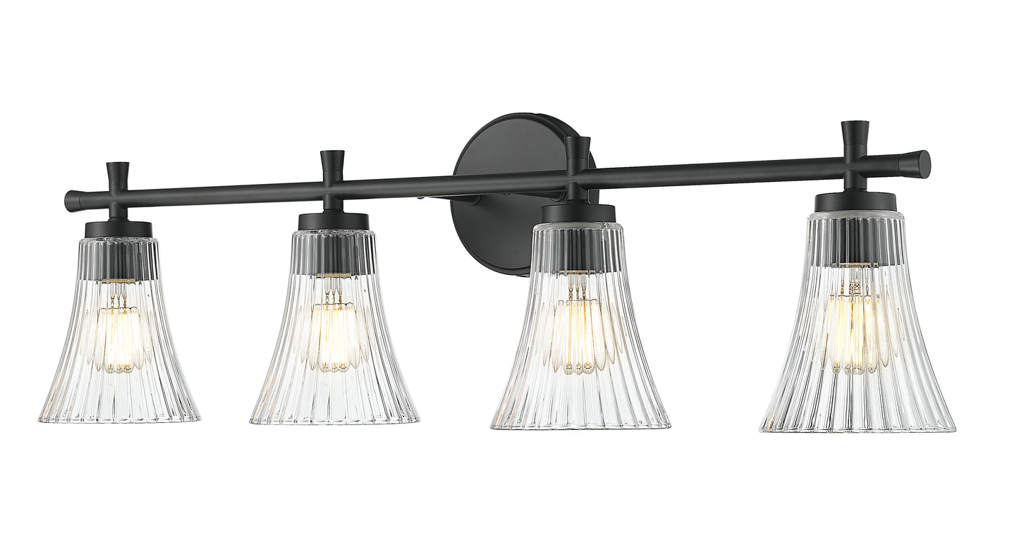 7519-4V-MB - Belle 4 Light 32" Vanity - Matte Black