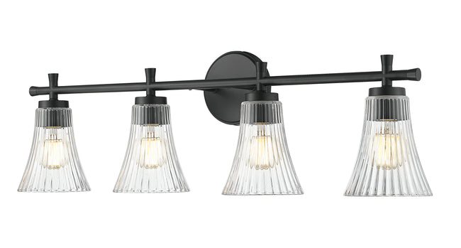 7519-4V-MB - Belle 4 Light 32" Vanity - Matte Black