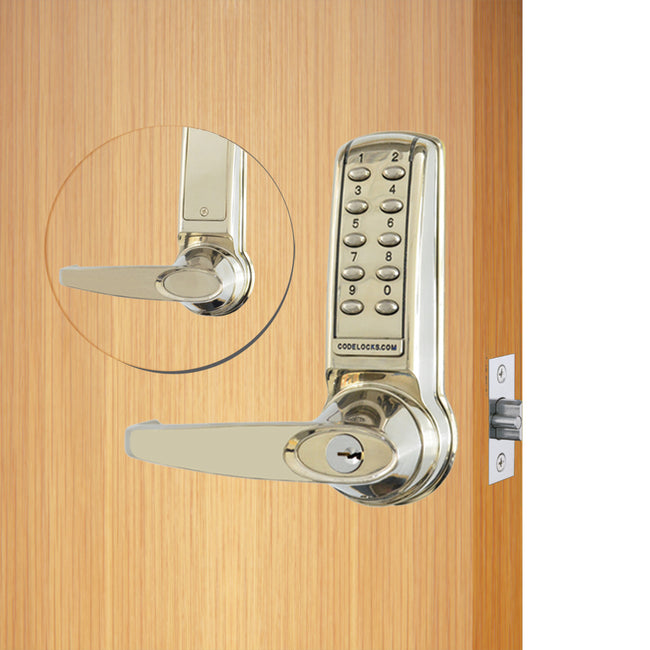 CL4210SS - 90 User Electronic Keypad Lever Lock - Satin Stainless Steel