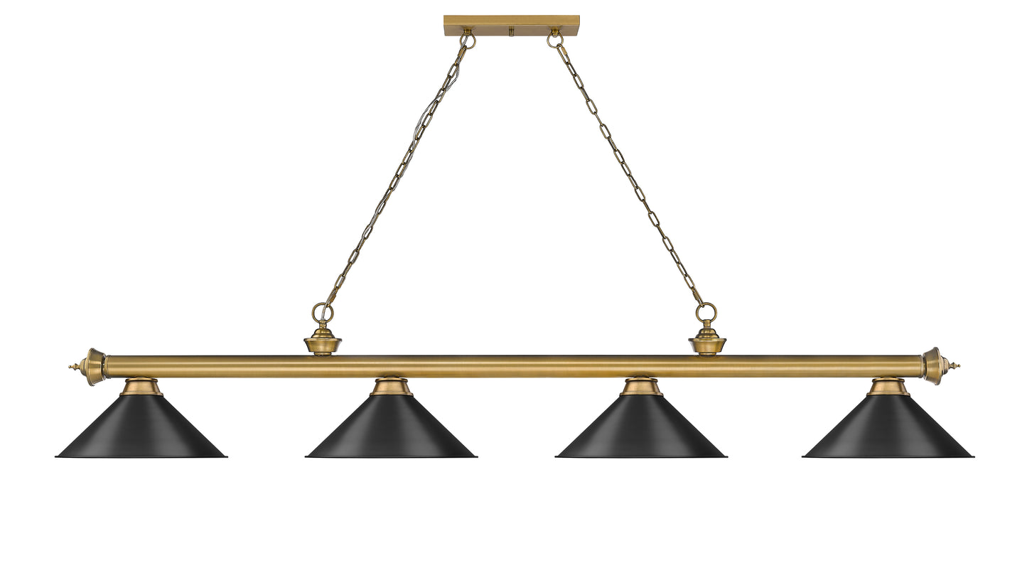 2306-4RB-MB15 - Cordon 4 Light 81" Billiard - Rubbed Brass