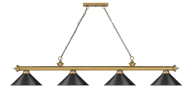 2306-4RB-MB15 - Cordon 4 Light 81" Billiard - Rubbed Brass