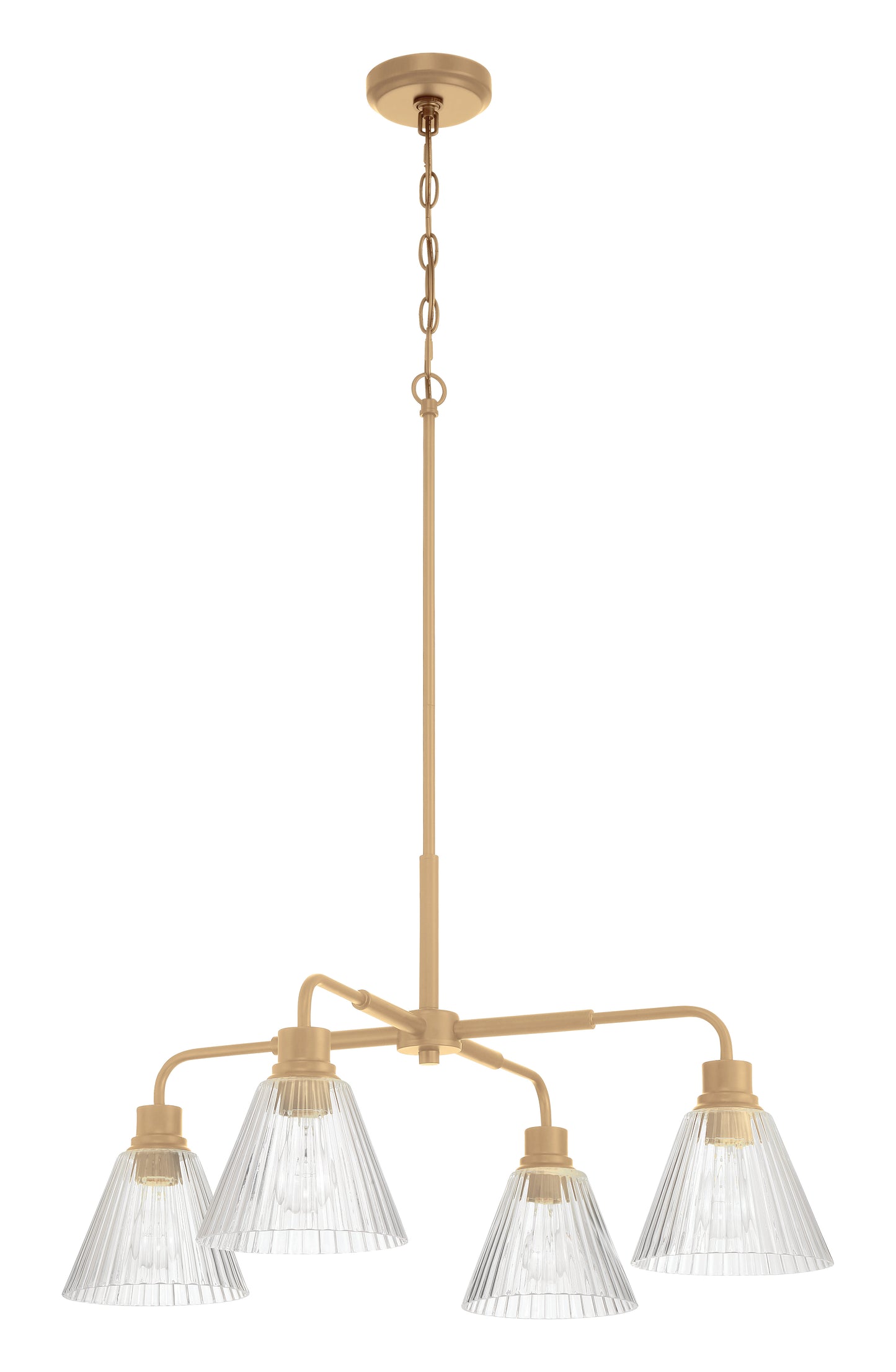 61124-CPZ - Pleated 4 Light 30" Wide Chandelier - Premium Bronze