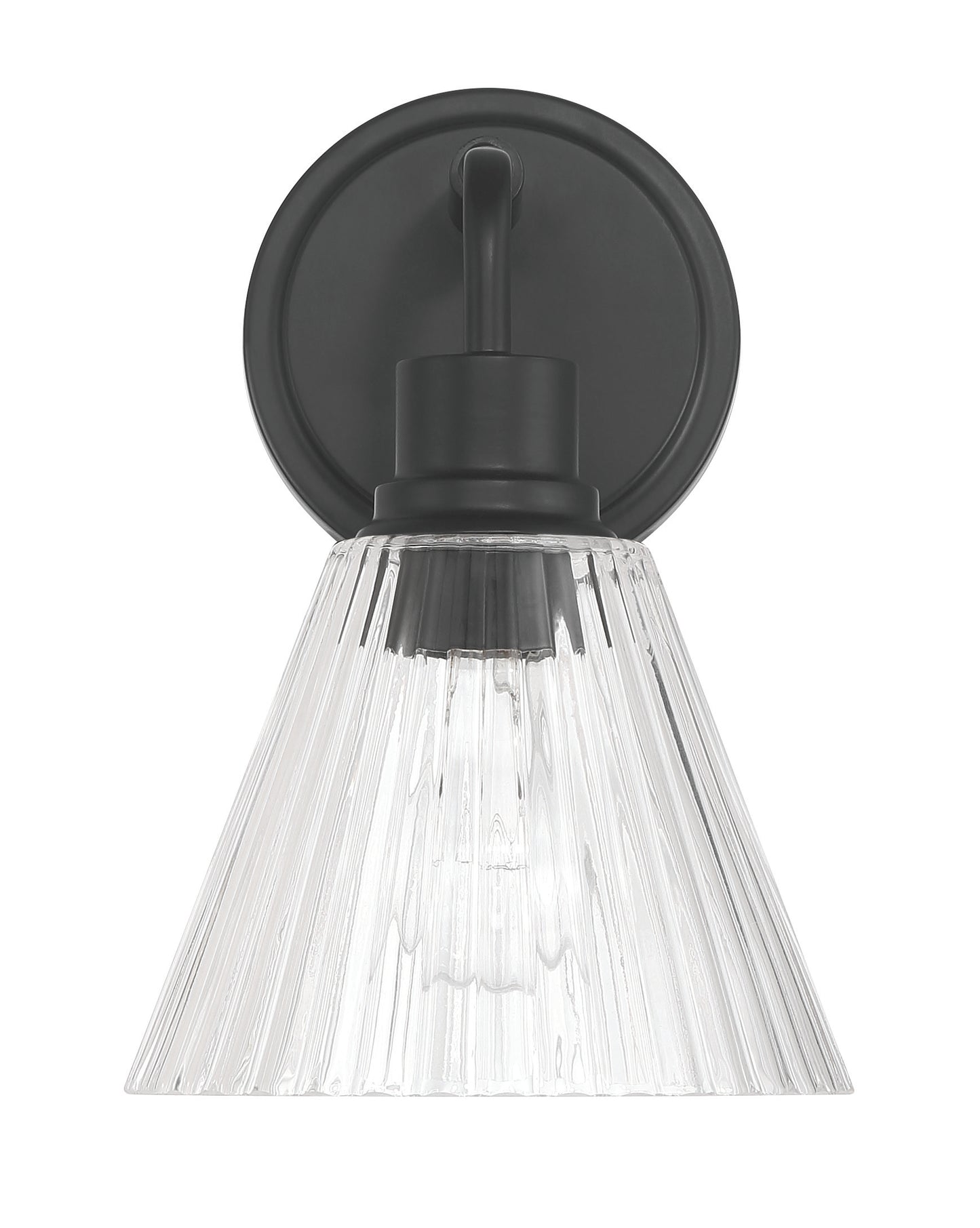 61101-FB - Pleated 1 Light 10.38" High Wall Sconce - Flat Black