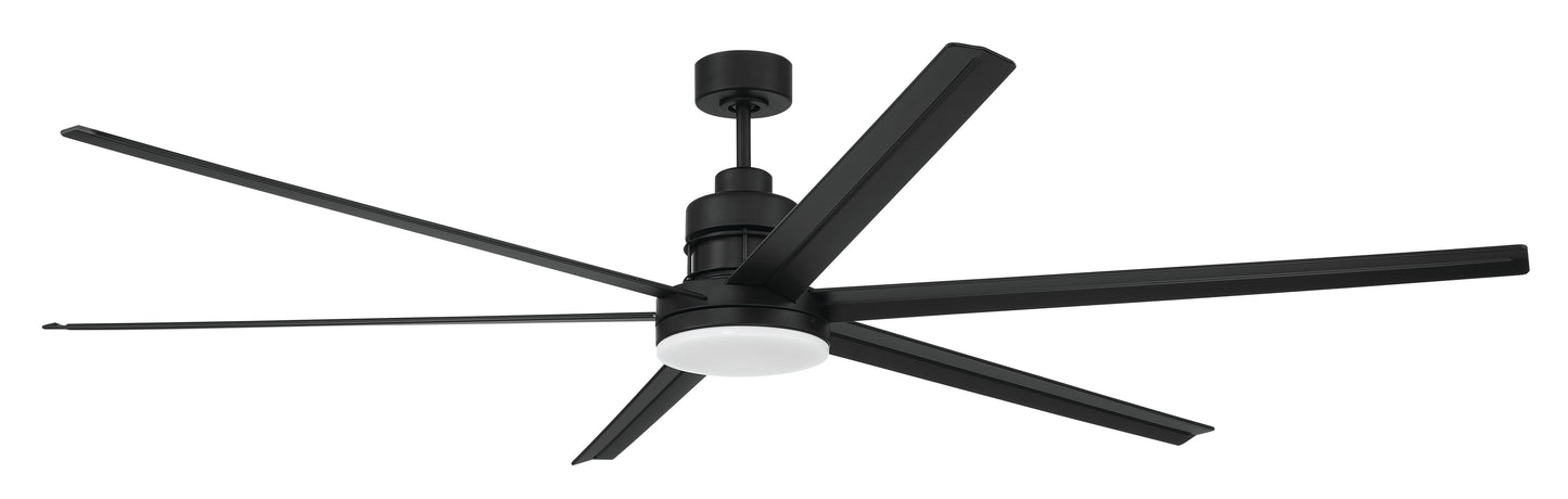 MND80FB6 - Mondo 80 Indoor/Outdoor 80" 6 Blade Indoor Outdoor Ceiling Fan with Light Kit - Flat Black