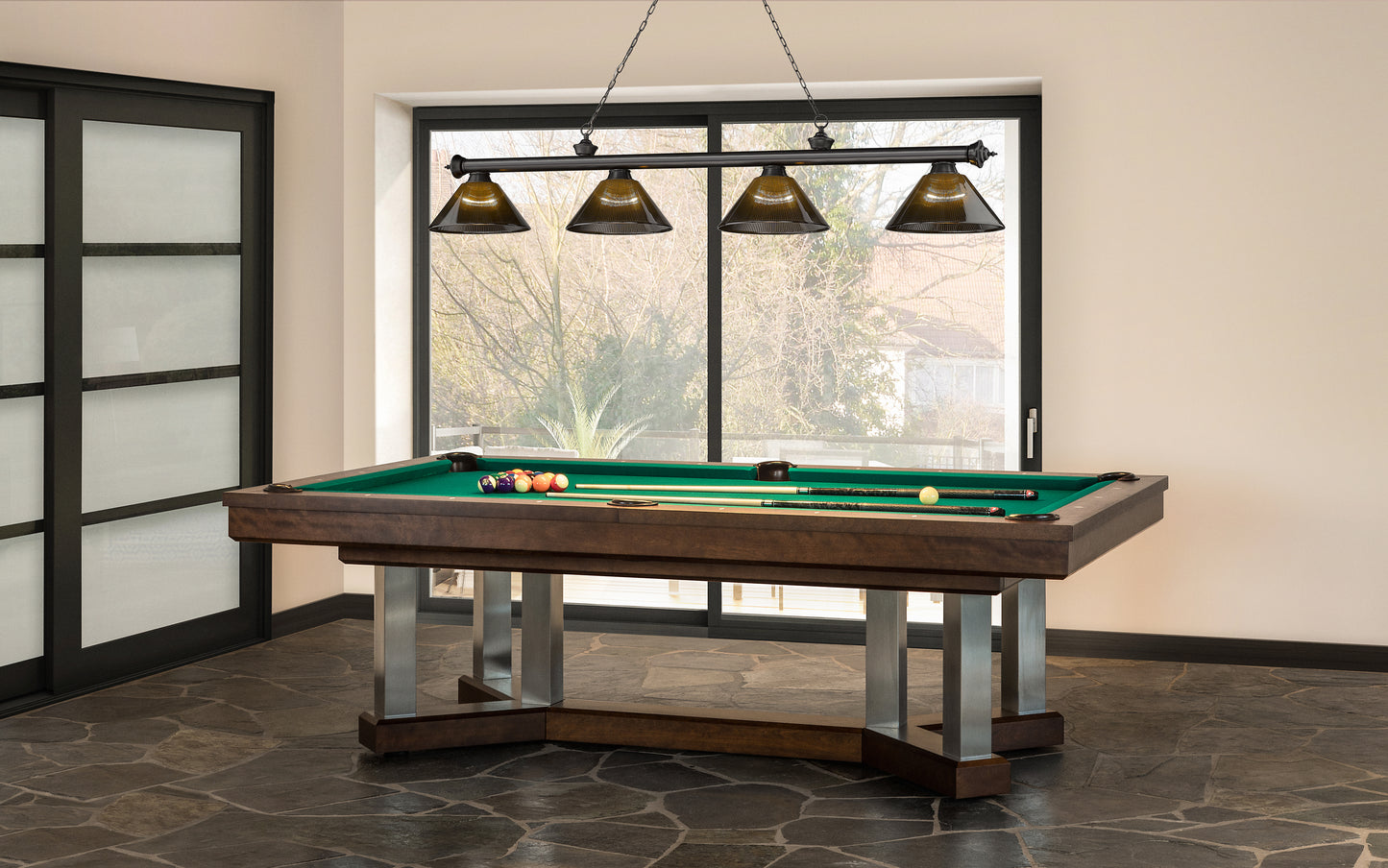 2306-4BP-ARS - Cordon 4 Light 81" Billiard - Bronze Plate