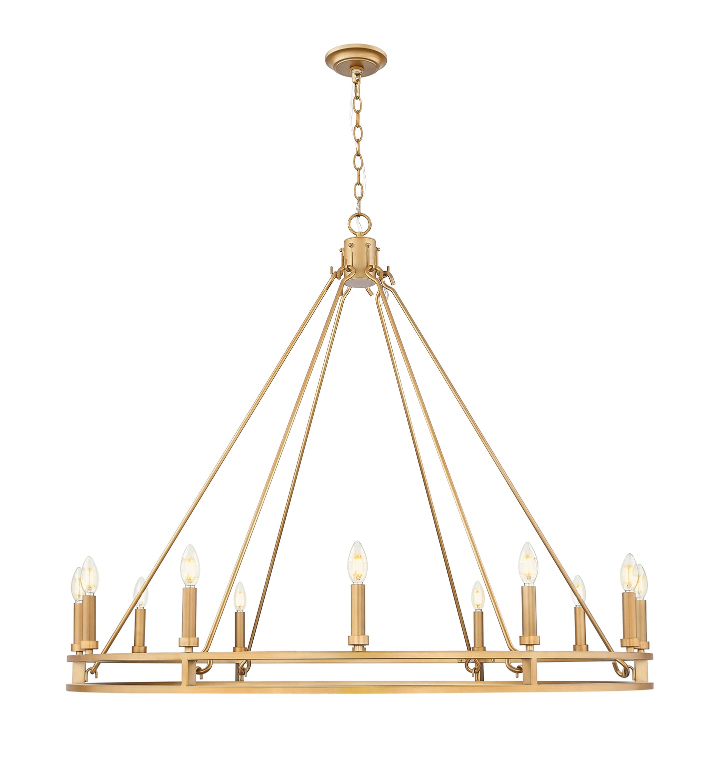 4005-12SBR - Dennison 12 Light 48" Chandelier - Signature Brass