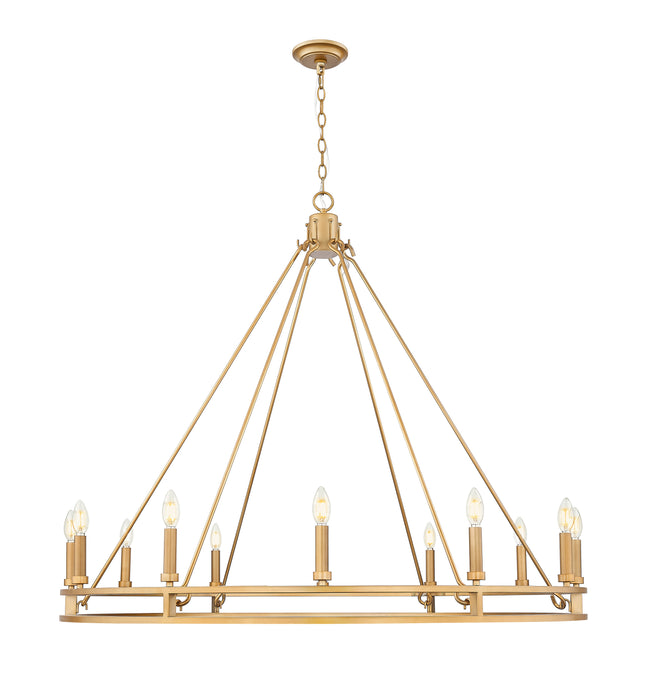 4005-12SBR - Dennison 12 Light 48" Chandelier - Signature Brass