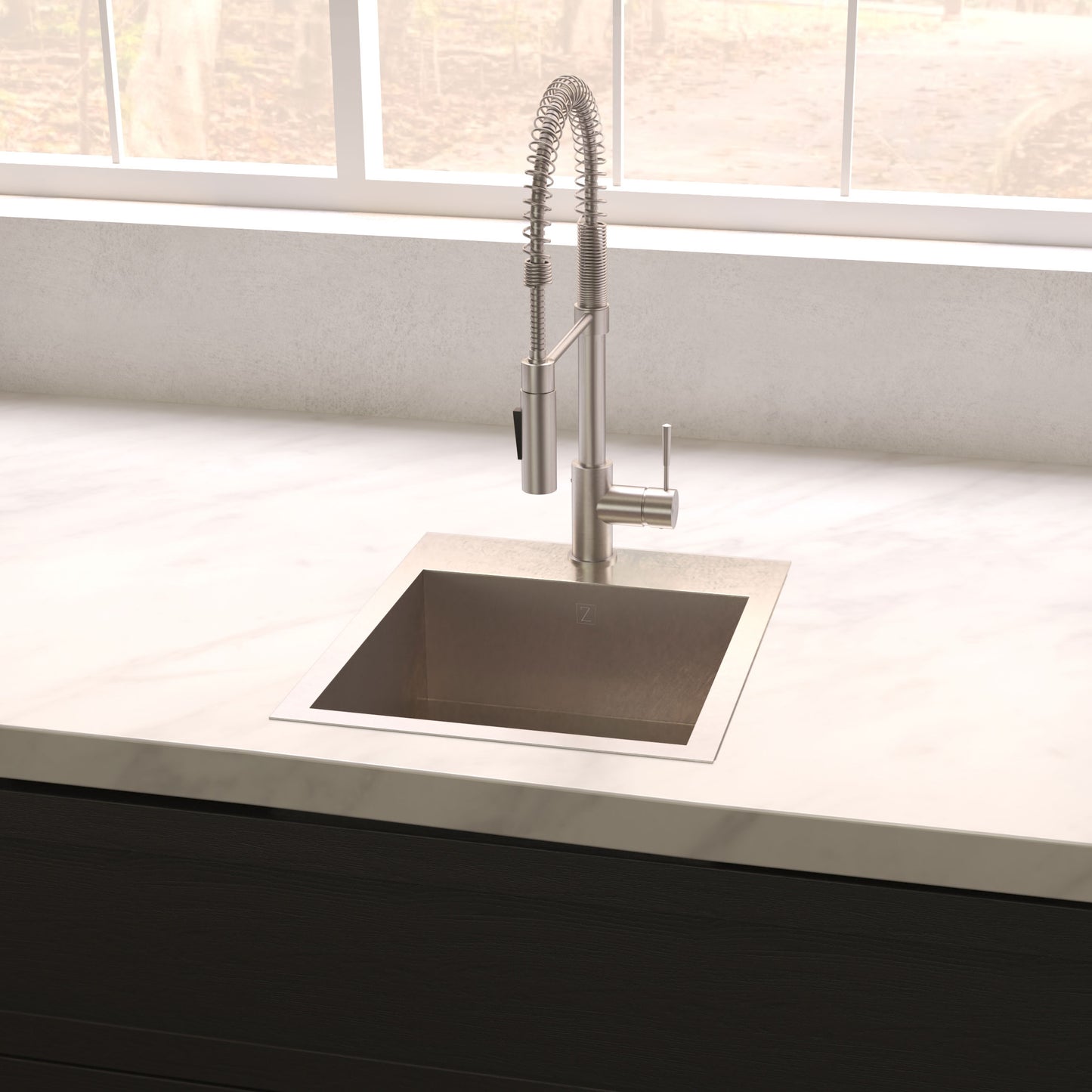 STS-15 - 15" Donner Topmount Single Bowl Bar Kitchen Sink in Stainless Steel