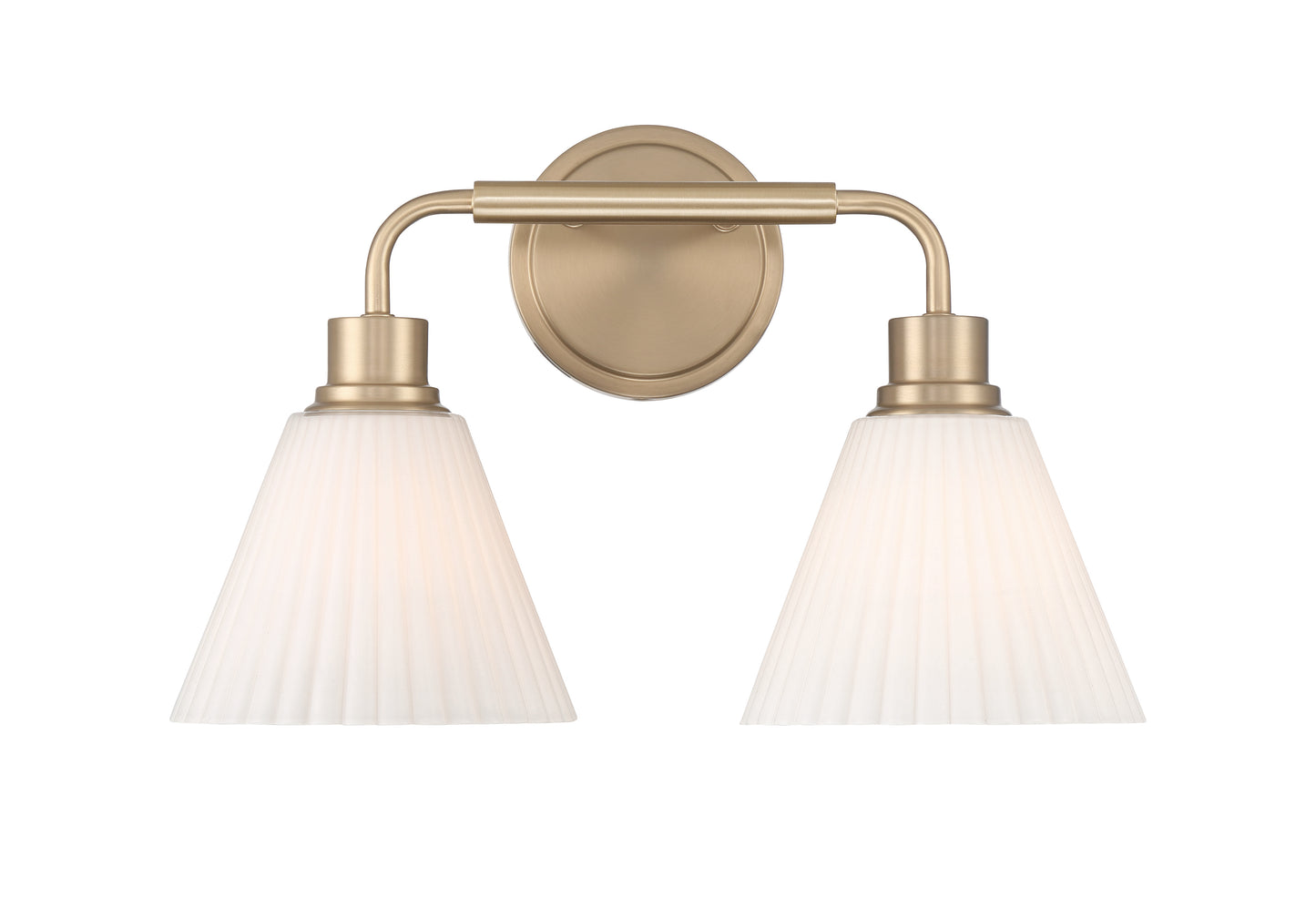 62302-CPZ - Pleated II 2 Light 17" Wide Vanity Light - Premium Bronze