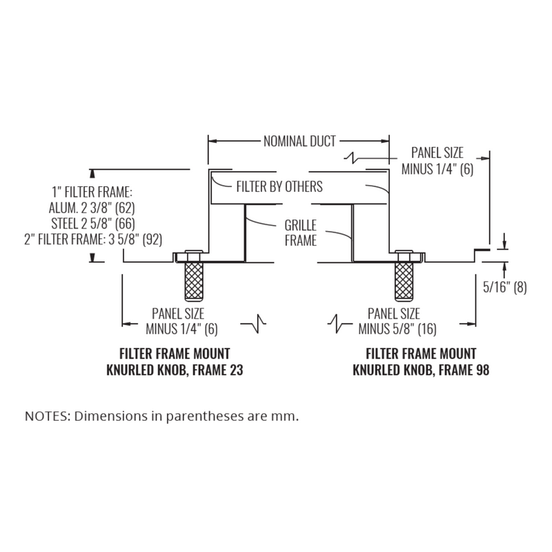 hvac filter holder frame krueger specs 2