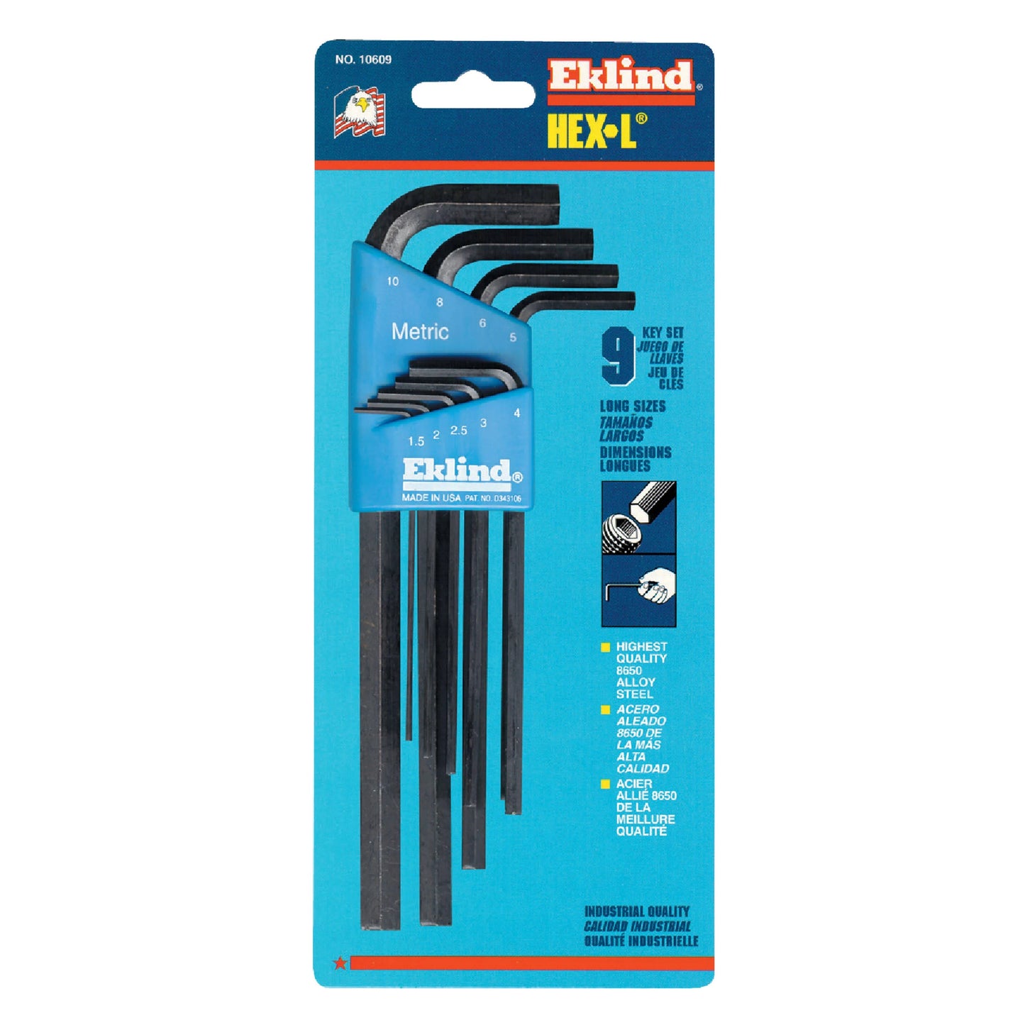 10609 - Hex-L Key Set - Metric - 9 Piece