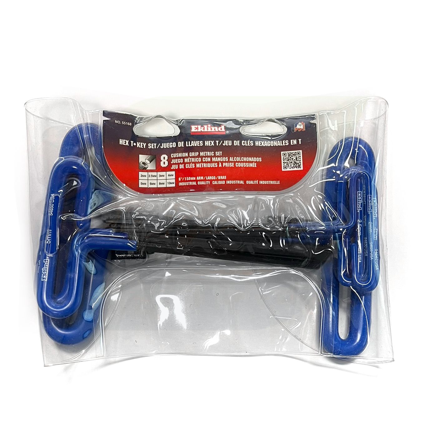 55168 - Cushion Grip Hex T-Key Allen Wrench Set - 8pc - 2 to 10 mm