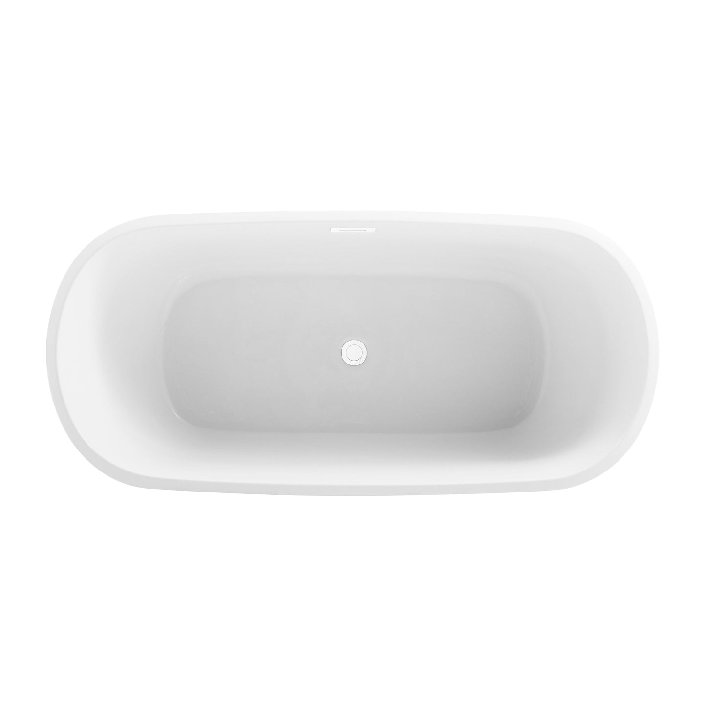 Coralie 59" Soaking Bathtub in Glossy White with Polished White Trim