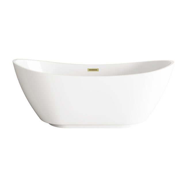 Ines 62" Soaking Bathtub in Glossy White