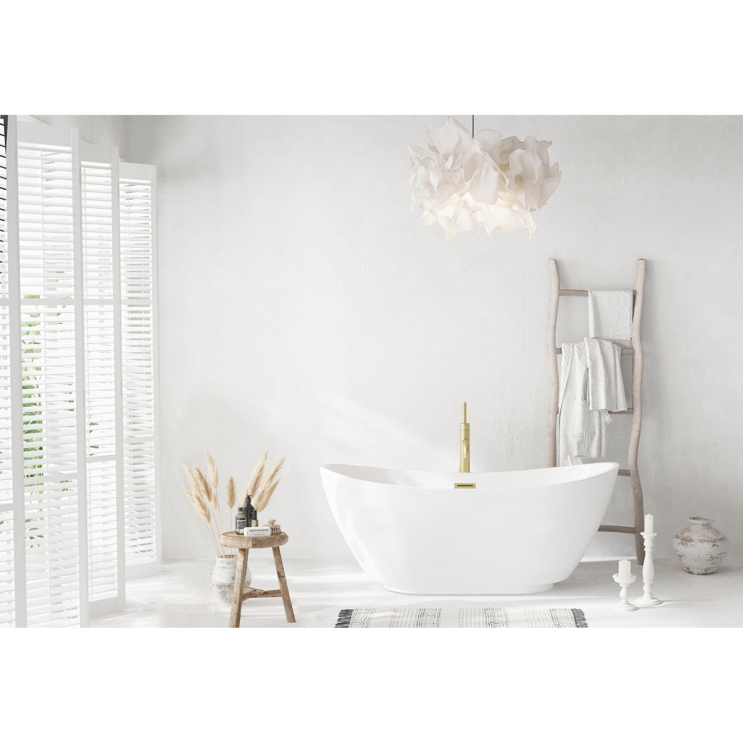 Ines 62" Soaking Bathtub in Glossy White