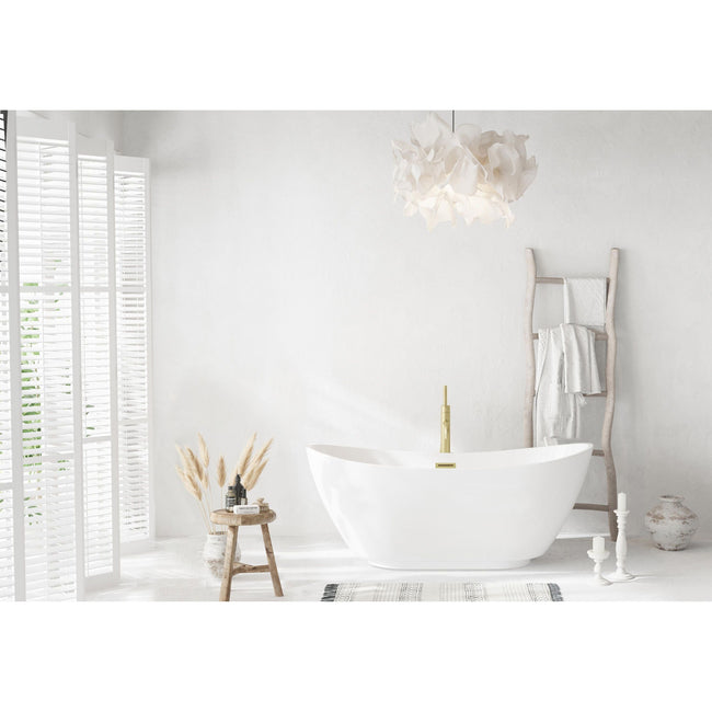 Ines 62" Soaking Bathtub in Glossy White