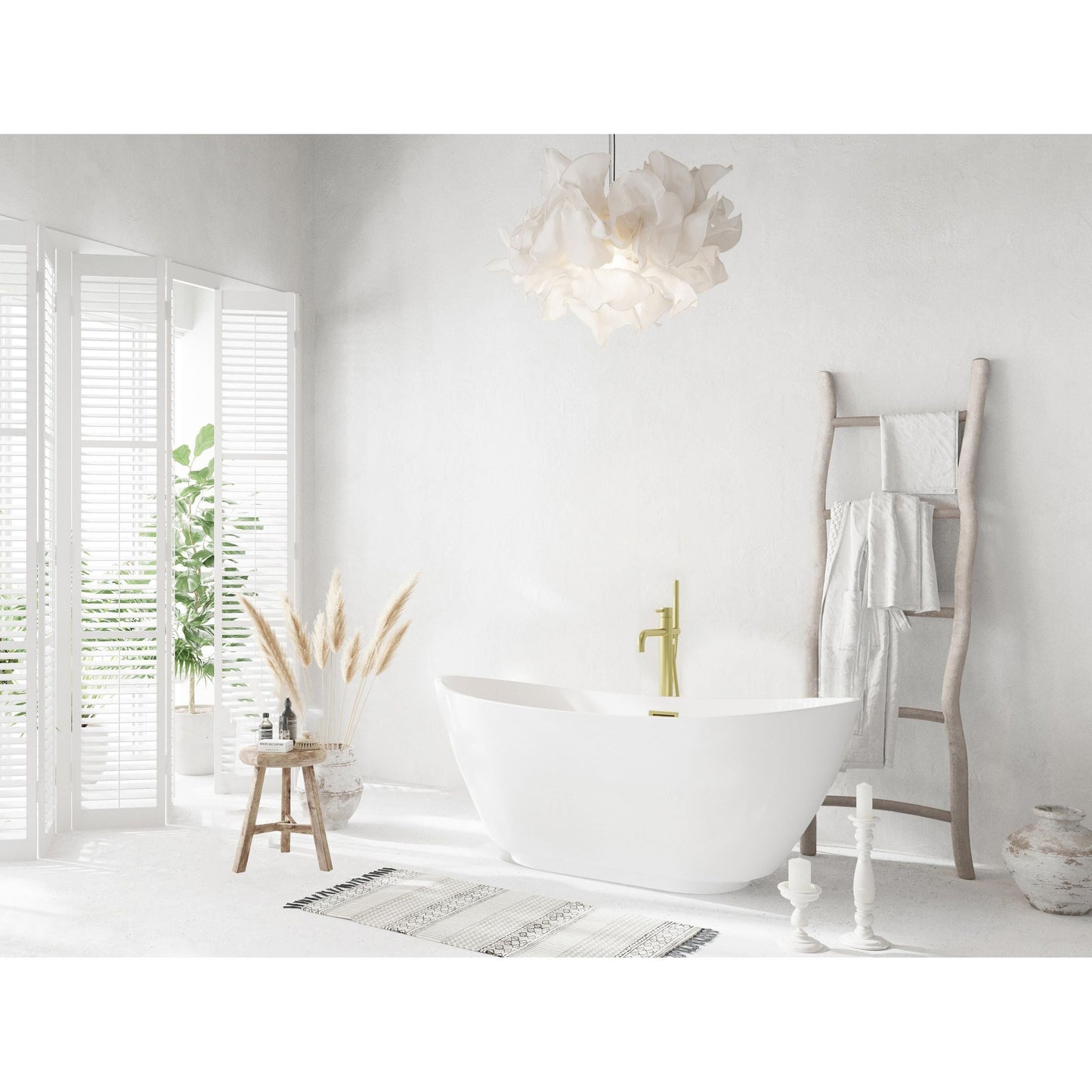 Ines 62" Soaking Bathtub in Glossy White