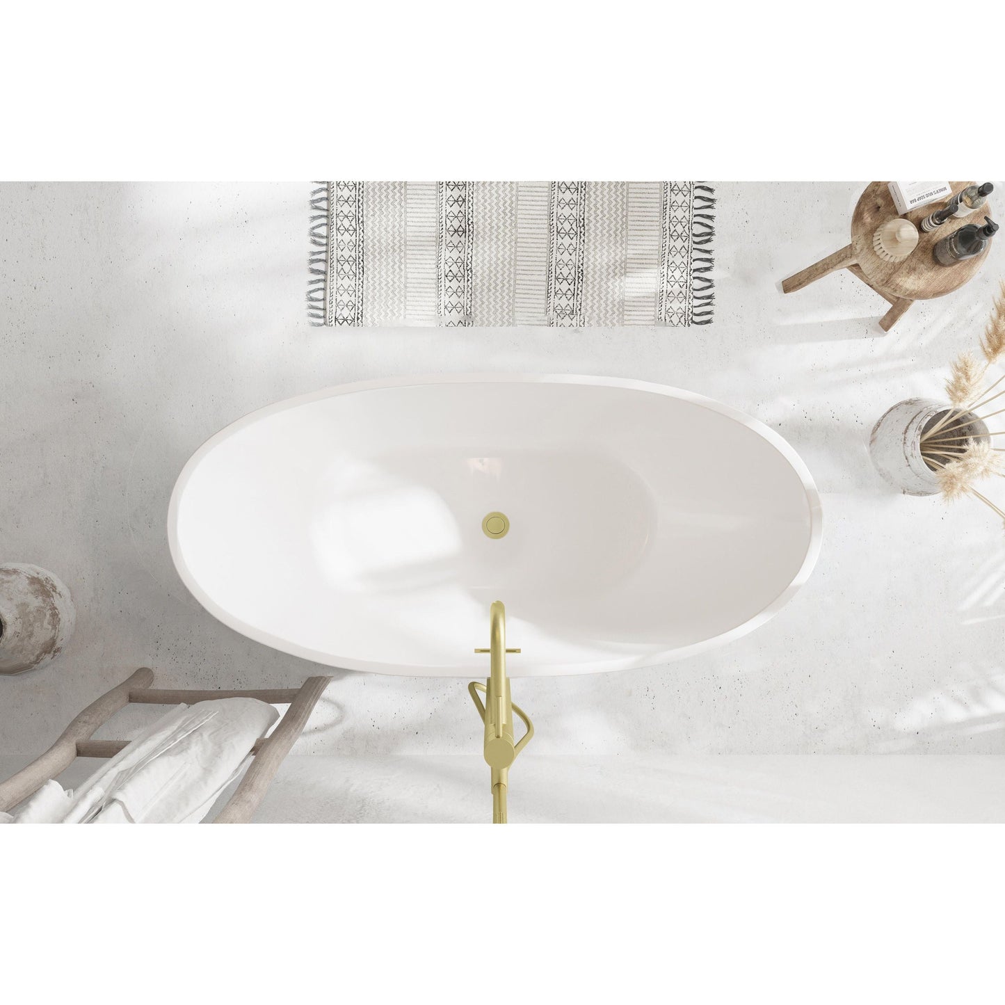 Ines 62" Soaking Bathtub in Glossy White