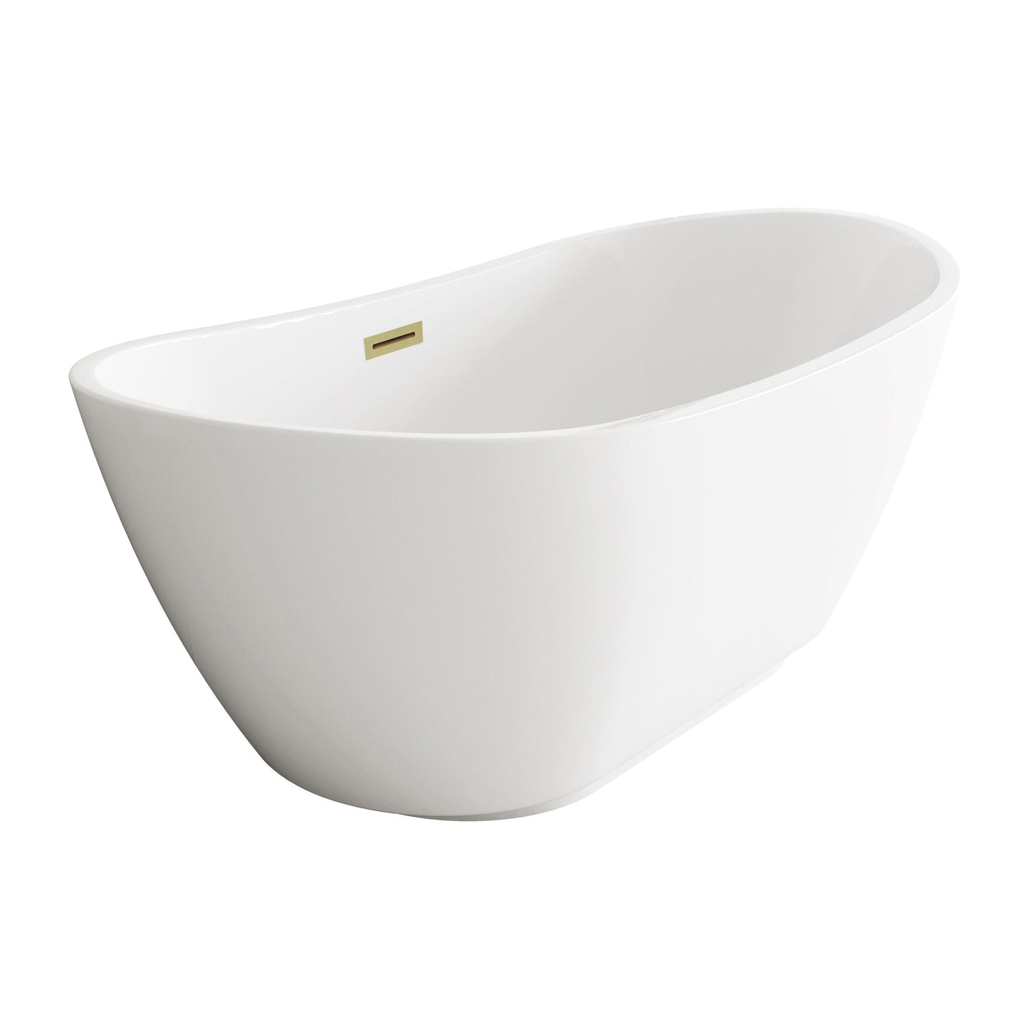 Ines 62" Soaking Bathtub in Glossy White