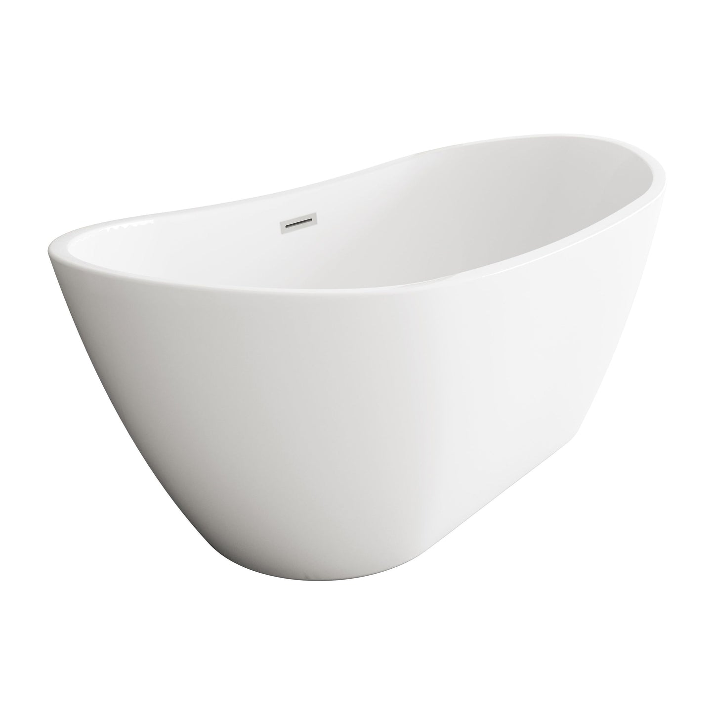 Ines 72" Soaking Bathtub in Glossy White